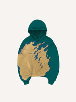 Fire Skeleton Print Slant Pockets Hoodie