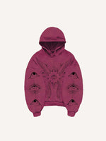 Wing&Eye&Graphic Print Slant Pockets Hoodie