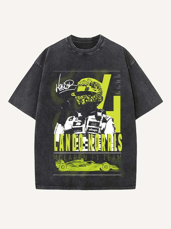 Lando Norris Print Round Neck T-shirt