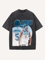 Anthony Edwards Print Round Neck T-shirt