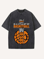 Basketball Aesthetic Print Round Neck T-shirt