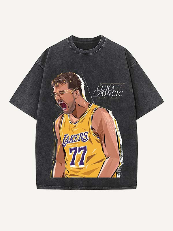 Luka Dončić Print Round Neck T-shirt