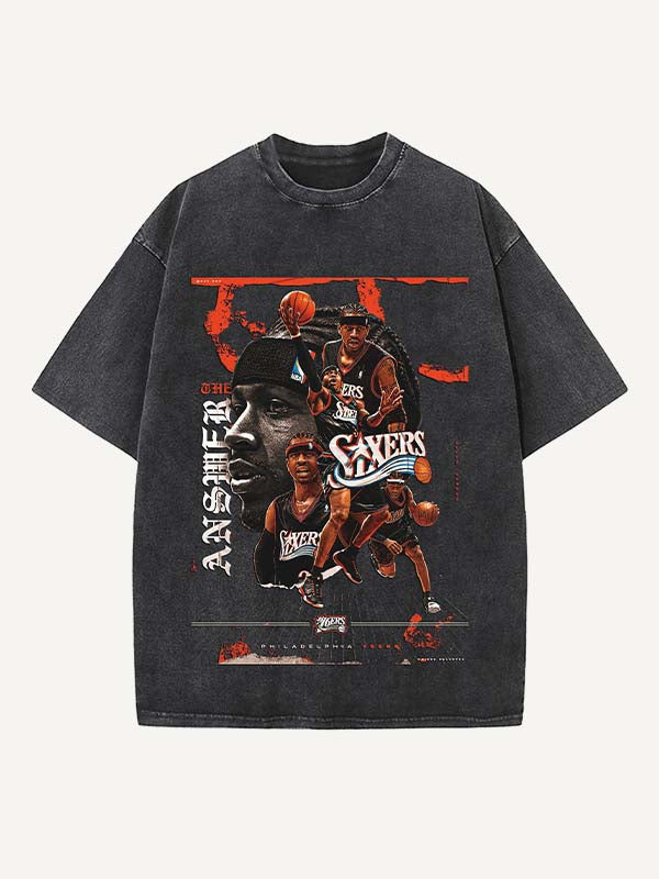 Allen Iverson Print Round Neck T-shirt