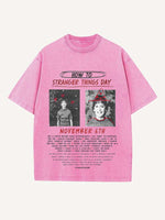 Stranger Things Print Round Neck T-shirt
