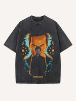 Sherlock Print Round Neck T-shirt