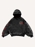 Cupid&Floral&Heart&Letter Print Slant Pockets Hoodie