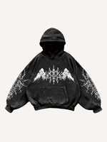 Figure&Wing Graphic Print Slant Pockets Hoodie