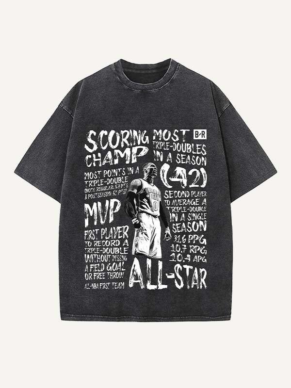 Russell Westbrook Print Round Neck T-shirt