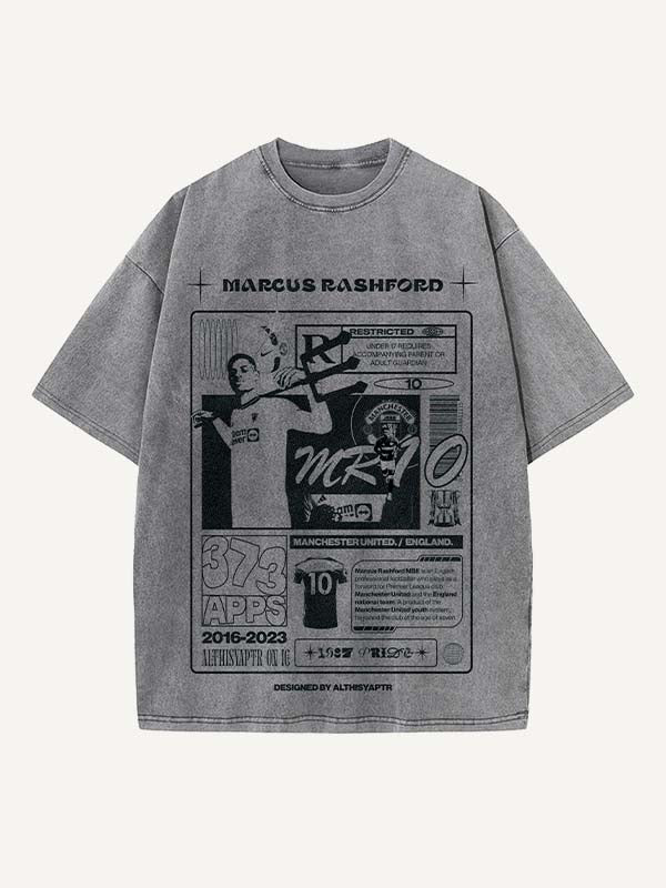 Marcus Rashford Print Round Neck T-shirt