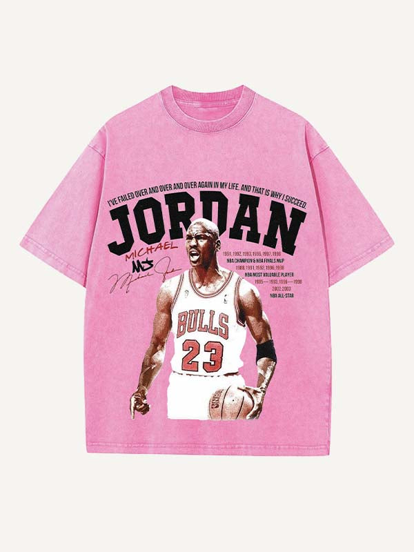 Michael Jordan Print Round Neck T-shirt