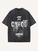 Sergio Perez Print Round Neck T-shirt