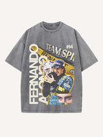Fernando Alonso Print Round Neck T-shirt