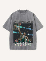 Giannis Antetokounmpo Print Round Neck T-shirt