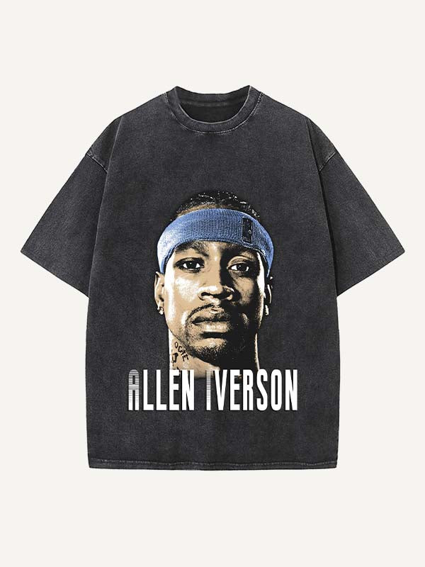 Allen Iverson Print Round Neck T-shirt