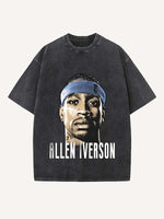 Allen Iverson Print Round Neck T-shirt