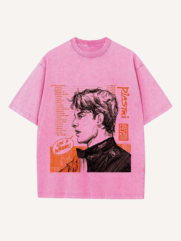 Oscar Piastri Print Round Neck T-shirt
