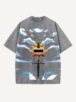 Soul Eater Print Round Neck T-shirt