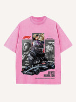 Lewis Hamilton Print Round Neck T-shirt