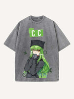 Code Geass Print Round Neck T-shirt