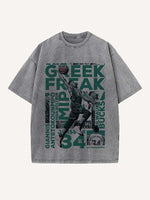 Giannis Antetokounmpo Print Round Neck T-shirt