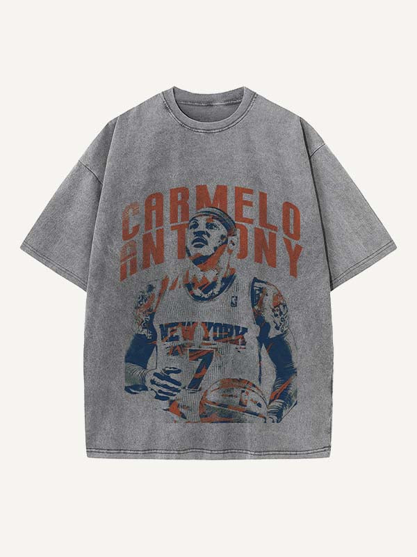 Carmelo Anthony Print Round Neck T-shirt