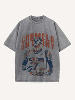 Carmelo Anthony Print Round Neck T-shirt