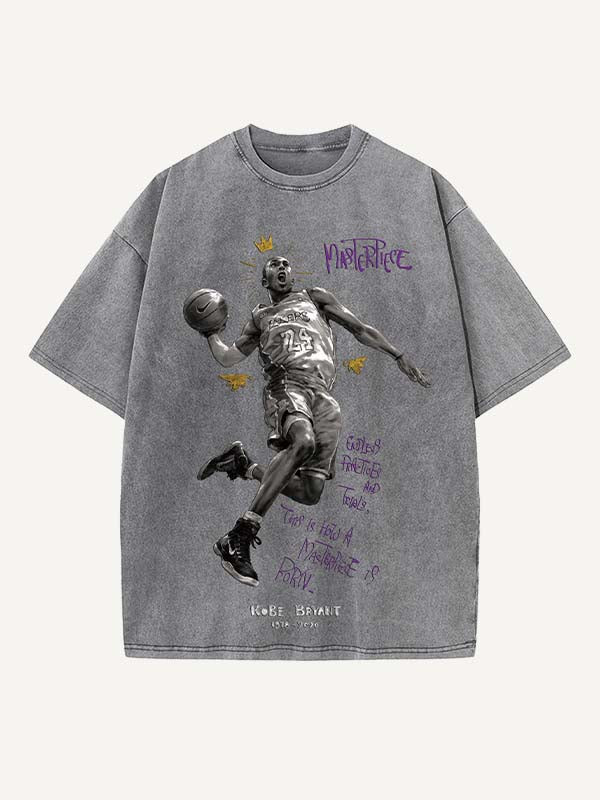 Kobe Bryant Print Round Neck T-shirt