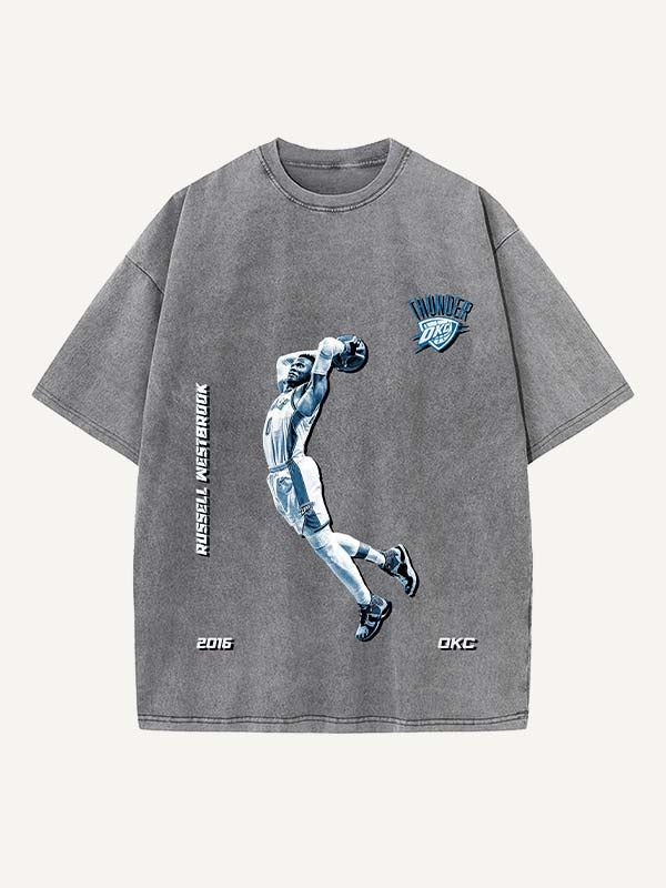 Russell Westbrook Print Round Neck T-shirt