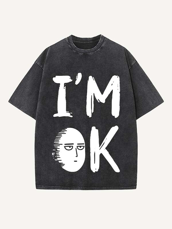 One-Punch Man Print Round Neck T-shirt