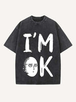 One-Punch Man Print Round Neck T-shirt