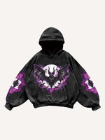 Halloween Figure&Bat&Graphic Print Slant Pockets Hoodie