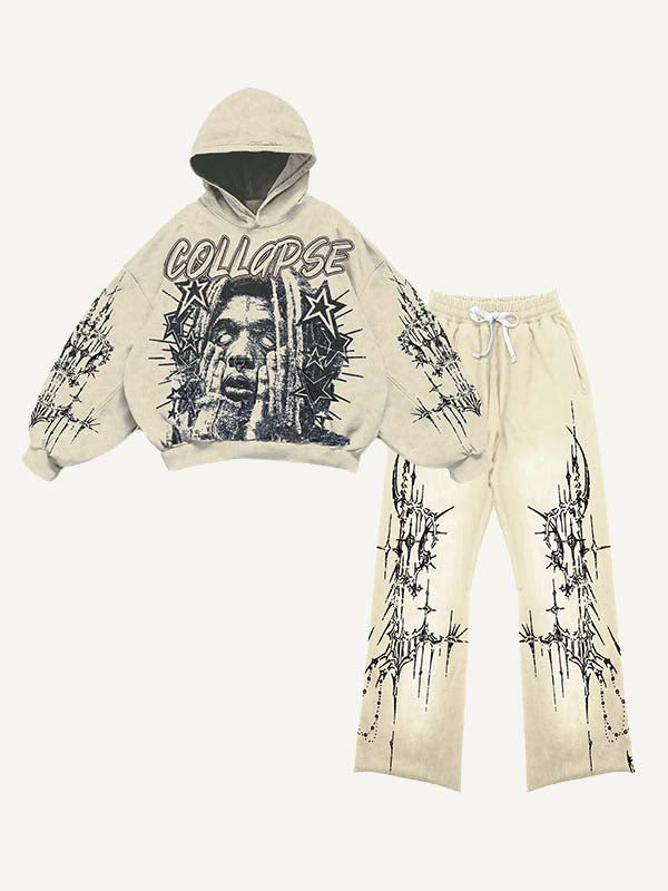 Figure&Star Graphic Print Elastic Waist Two-Piece Set