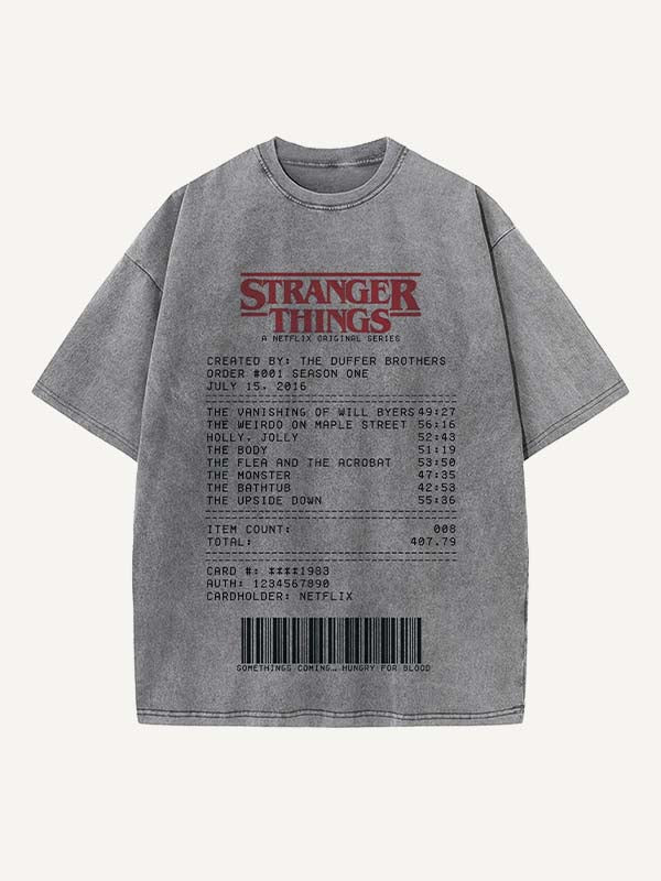 Stranger Things Print Round Neck T-shirt