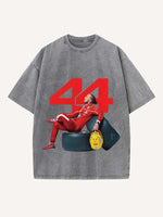 Lewis Hamilton Print Round Neck T-shirt