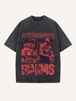 Giannis Antetokounmpo Print Round Neck T-shirt