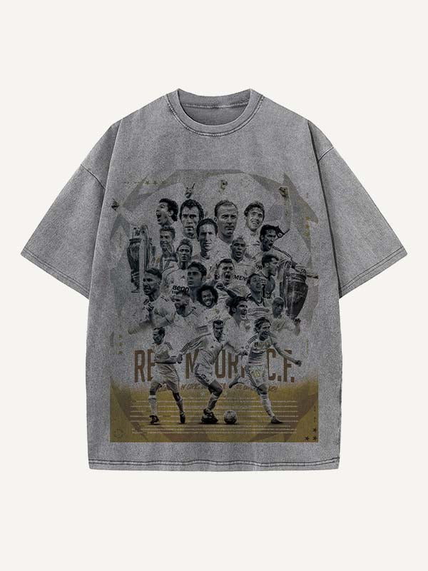 Real Madrid Print Round Neck T-shirt