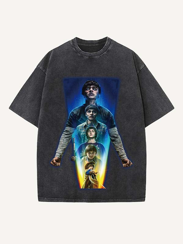 Stranger Things Print Round Neck T-shirt