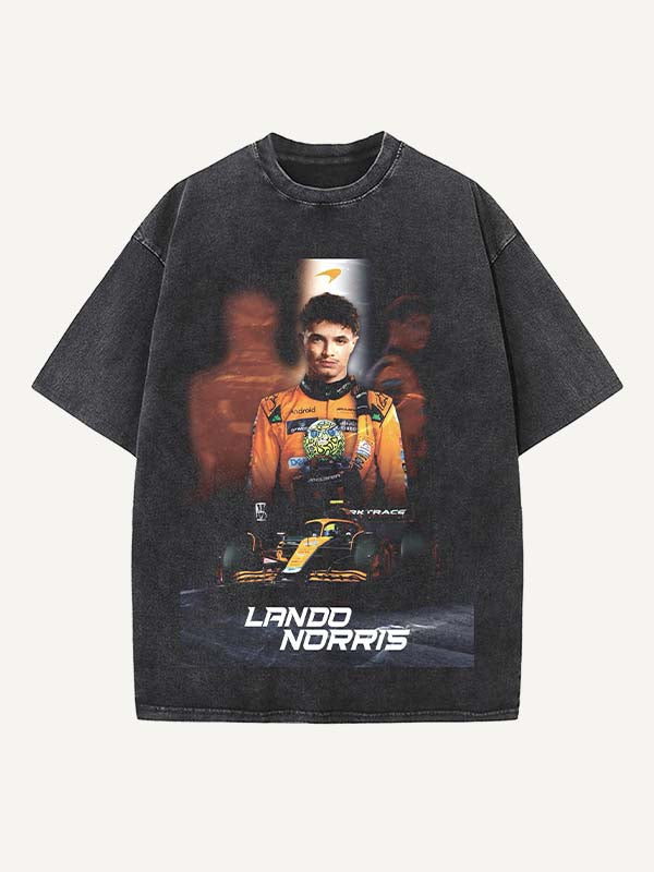 Lando Norris Print Round Neck T-shirt