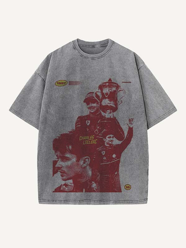 Charles Leclerc Print Round Neck T-shirt