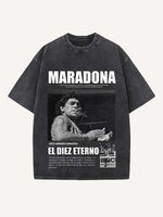 Diego Maradona Print Round Neck T-shirt