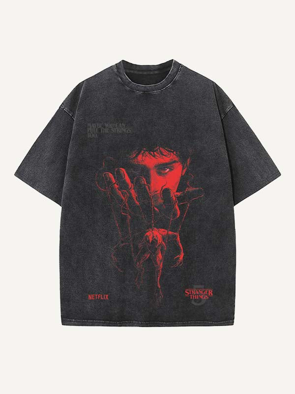 Stranger Things Print Round Neck T-shirt