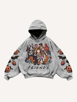 Halloween Horror Print Slant Pockets Hoodie