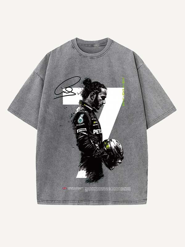 Lewis Hamilton Print Round Neck T-shirt