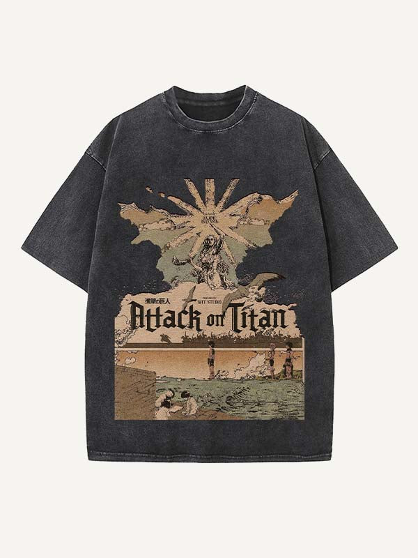 Attack on Titan Print Round Neck T-shirt