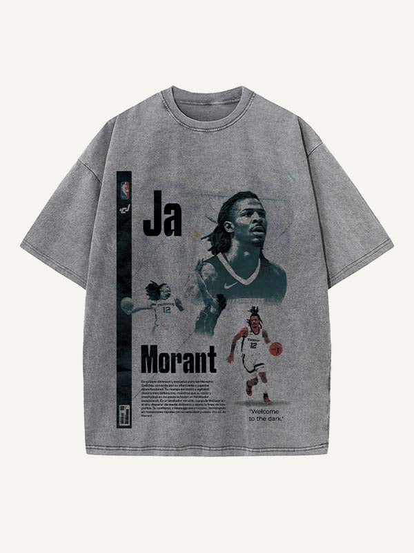 Ja Morant Print Round Neck T-shirt