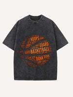 Basketball Aesthetic Print Round Neck T-shirt