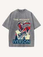 Allen Iverson Print Round Neck T-shirt