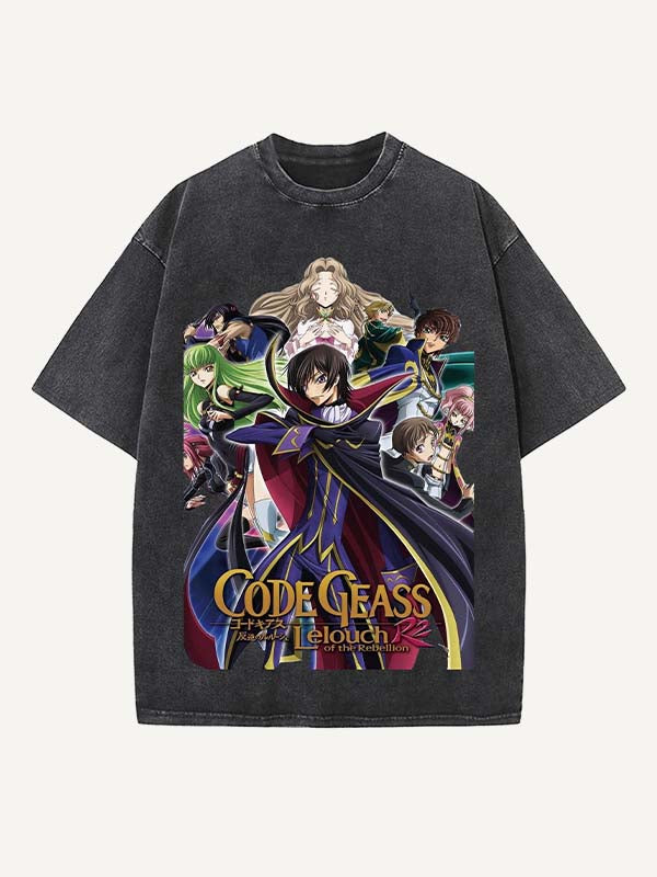 Code Geass Print Round Neck T-shirt