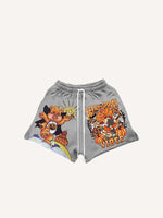 Halloween Care Bears&Strawberry Shortcake Print Drawstring Waist Shorts