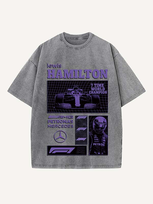 Lewis Hamilton Print Round Neck T-shirt